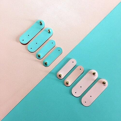 4pcs/set Microfiber leather winder Headset Earphone Wire Portable USB Cable Cord leather Winder Desk Manager Organizer