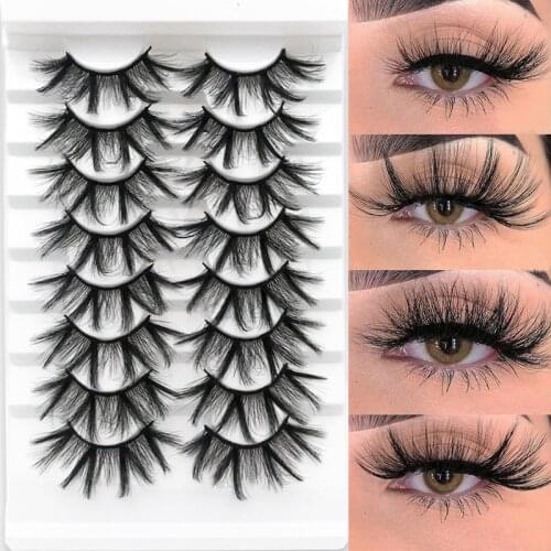 8 Pairs Faux Mink 3D Eyelashes Soft Fluffy Voluminous Natural Long False Eyelashes Eye Lash Extension Tools Reusable Makeup
