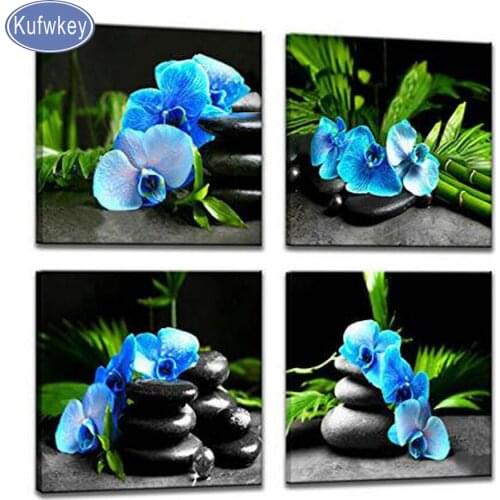 Diamond mosaic 5d diy diamond painting cross stitch full square picture of rhinestones blue flower stone diamond embroidery sale