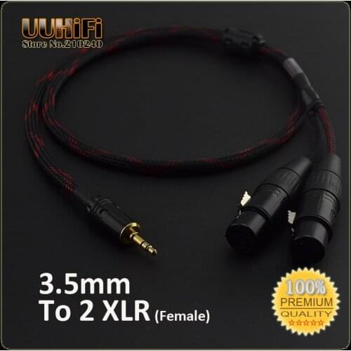 HIFI 3.5mm to 2 XLR Stereo Audio Cable Male-Female / Canare cable with Magnetic ring for Mp3 DAC AMP / DIY 0.5M - 5M