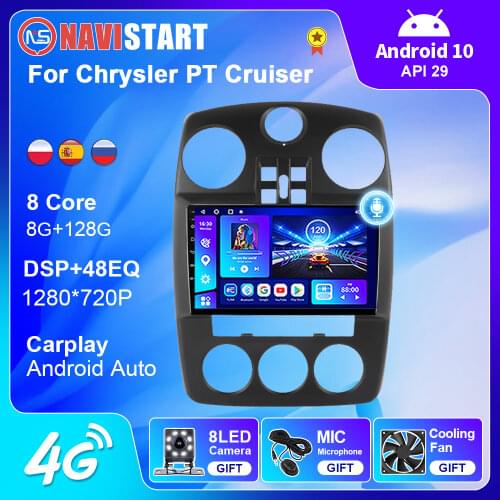 128G Android 10 Car Radio Stereo For Chrysler PT Cruiser 2007-2009 GPS Navigation Android Auto 4G WIFI Carplay Player 2 Din DVD