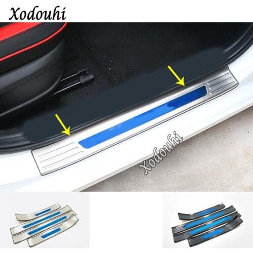 Car Sticker Threshold Strip Trim Door Scuff Plate External Pedal Moulding 4pcs For Kia K3 Forte Cerato 2019 2020