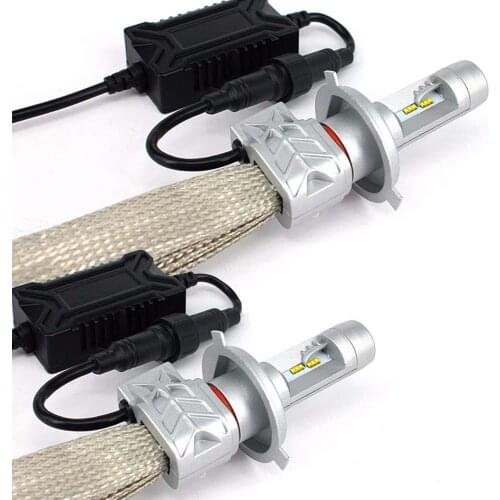 Auto LED Headlight H7 H11 9005 H4 High Beam Low Beam LED Bulbs for car 12v luxeon zes chips with Copper Belt LED H4 auto Lamps