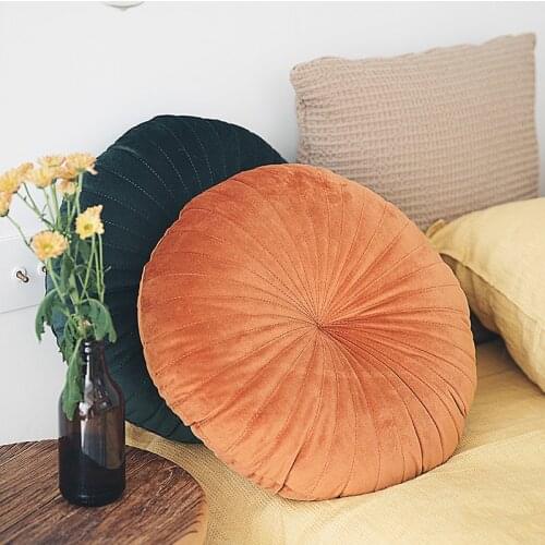 Velvet Pumpkin Pillow Vintage Back Rest Support Cute Chair Padding Office Soft Nordic Travel Picnic Pillows Home Decoration