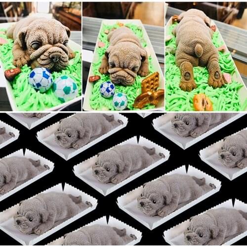 White 3D Shar Pei Mousse Mold Dirty Dog Ice Cream Chocolate Net Red Silicone Mould