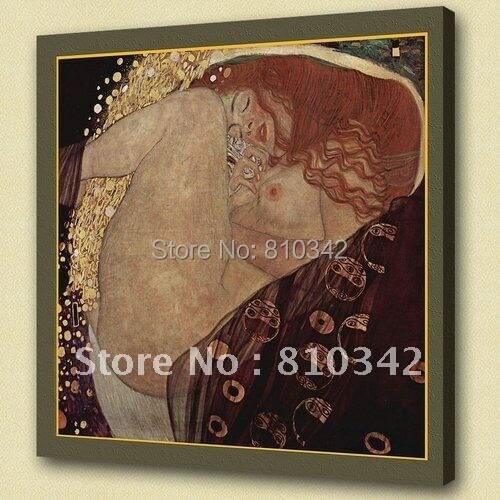 Free shipping reproduction famous oil painting of Gustav Klimt sleeping woman
