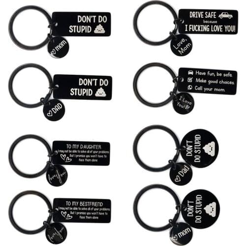 Personalized Birthday Valentine Day Keychain Gifts for MOM DAD love you Couples Keyring for Man Chain Rings Wedding Gifts