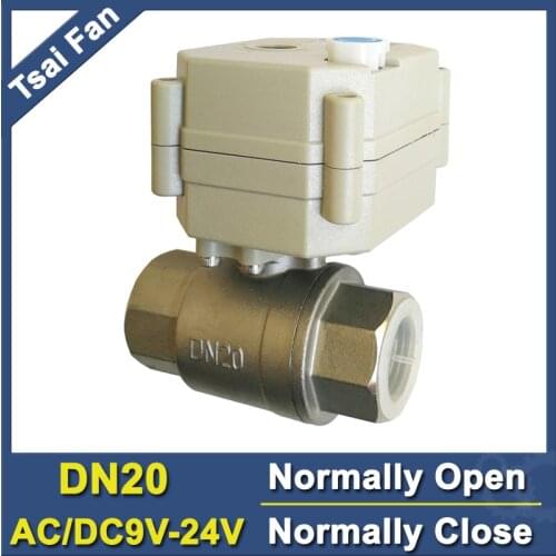 BSP/NPT 3/4" Stainless Steel Electric Normally Open/Close Valve With Manual Override DC/AC9V-24V 2/5 Wires TF20-S2-B Full Port