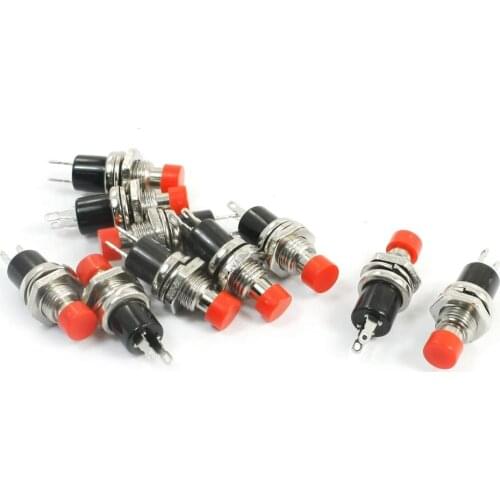 Hot sale10Pcs Red Cap SPST Momentary Mini Pushbutton Switch DC 50V 0.3A