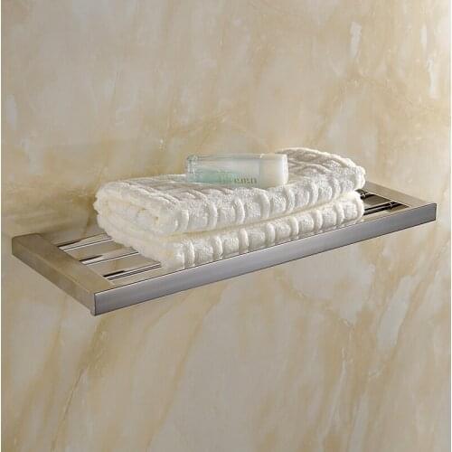 Chrome Brushed Square SUS 304 Stainless Steel Single Towel Rack Towel Rack 60cm Length Bathroom Accessories