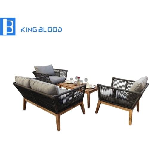 Use for hotel public area round rope furniture outdoor sofa set
