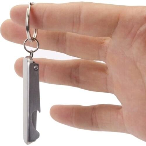2 in 1 EDC Pocket Tool Outdoor Handle Bottle Opener Toe Nail Clippers Cutter Key Chain Nail File Key Ring Travel Bag Attachment