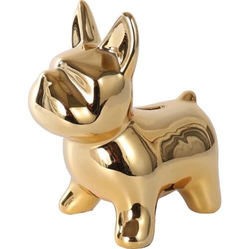 Ceramic Piggy Bank Nordic Style Puppy Home Piggy Bank Desktop Decoration Creative Ceramic Home Gifts Money Bank for Kids