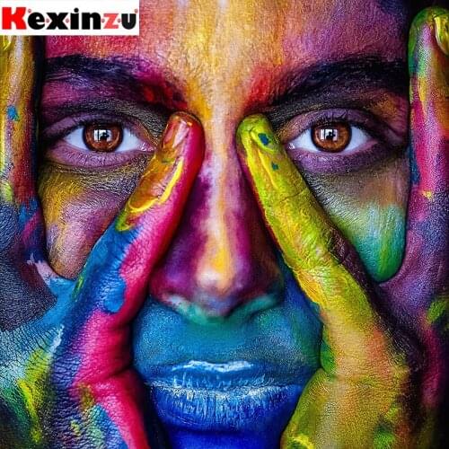 Kexinzu Full Square Diamond 5D DIY Diamond Painting"Face"3D Embroidery Cross Stitch Rhinestone Mosaic Home Decor Gift