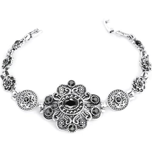 Megin D Hot Sale Vintage Luxury Handmand Flowers Shaped Barcelets for Women Mother Lover Friend Fashion Design Gift Jewelry