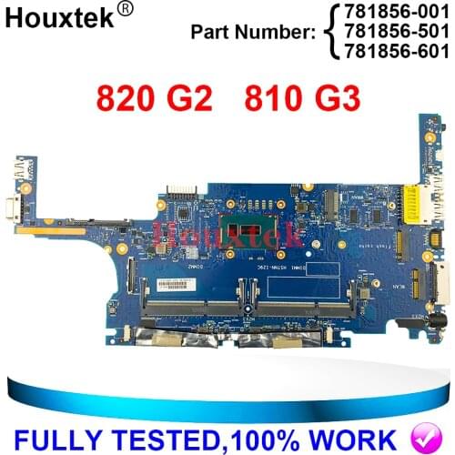 Laptop motherboard For HP Elitebook 820 G2 810 G3 I5-5300U Mainboard 781856-001 781856-601 6050A2635701-MB-A02 Core SR23X DDR3