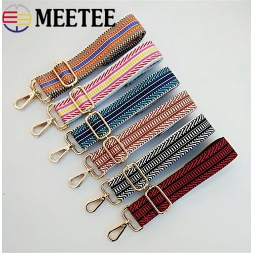Meetee 3.8cm Width Shoulder Belt Replacement Handbag Straps Webbing Metal Clip Buckles DIY Bags Hardware Accessories BK007