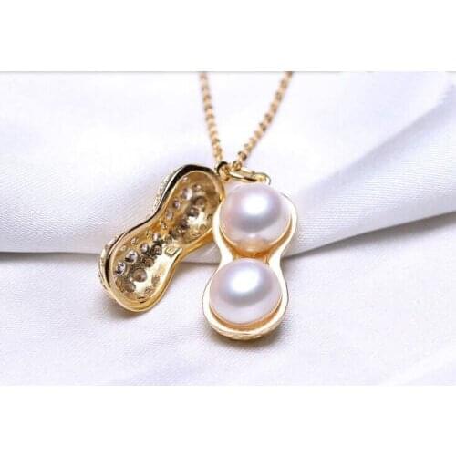 Fashion Stunning 8-9mm Freshwater pearl Pendants Necklaces optional color metal