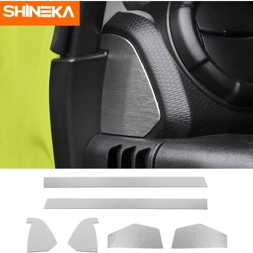 SHINEKA Interior Mouldings For Suzuki Jimny 2019 2020 Silver Center Console Side Cear Side Panel Door Sticker For Suzuki Jimny