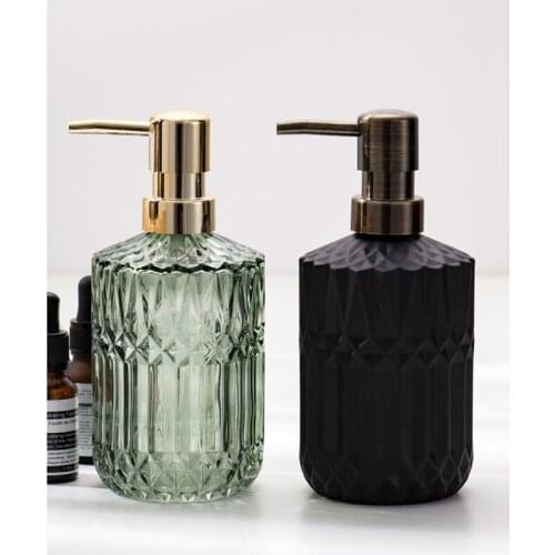 Nordic Wind Light Luxury Glass Lotion Bottle Home Bathroom Hand Sanitizer Sub Pack Bottle Hotel Soap Dispenser Shampoo Bottles