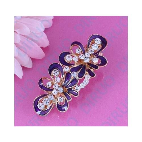 2016 New Hot Fashion Women Girl Cute Colorful Shinning Crystal Rhinestones flower Hairpin Hair Clip Jewelry