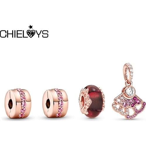 2Pcs/Lot New Arrival Rose Gold Pendant Beads Fits DIY Charm Bracelets Necklaces For Women Kids Wife Fashion Jewelry Accessories