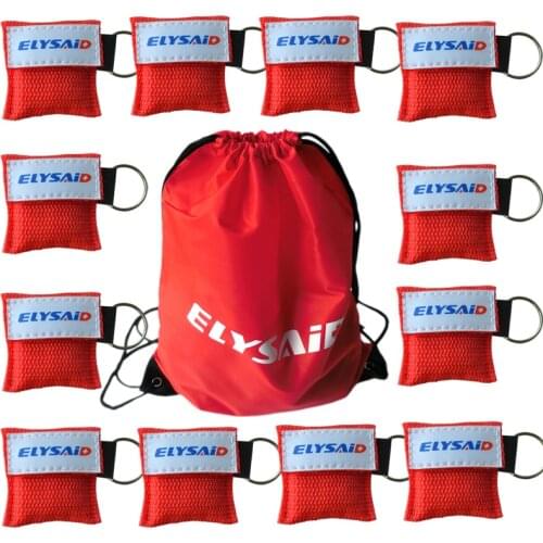 Wholesale Outdoor Portable CPR First Aid face sheld Check Valve Mini Keychain Plastic Box First Aid Kit