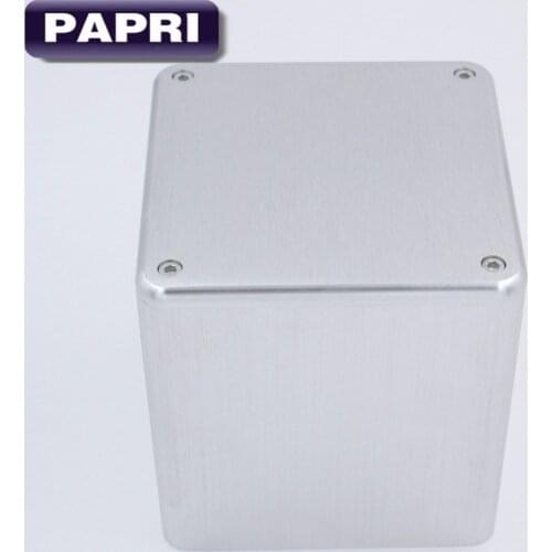 PAPRI 110*110*96MM Silver Aluminum Black Transformer Protect Cover Case Box Protect Enclosure Audio HIFI Tube Amplifier 1PCS