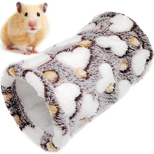 Plush Warm Tunnel For Hamster Hammock Hanging Small Pets Chinchilla Cage Swing Sleeping Bed Winter Rodent Guinea Pigs Supplies