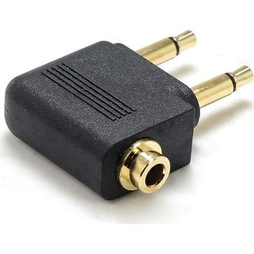 500Pcs/Lot Portable Aircraft Aviation Headset Conversion Plug 3.5mm Aircraft Audio Adapter Gold Plated Male To Female Converter