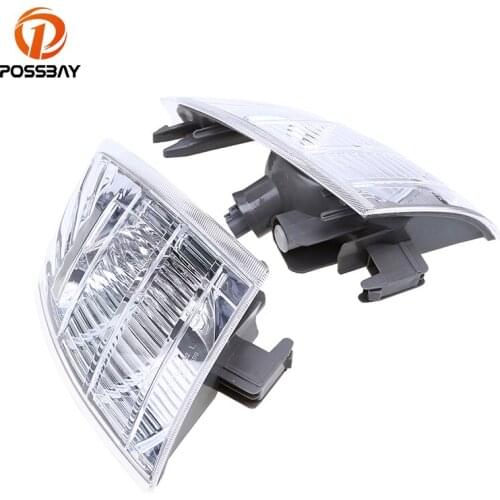 POSSBAY Front Corner Fog Lights Housing Clear 26175-EQ600 26170-EQ600 for Nissan X-Trail T30 Front Foglamp Shell