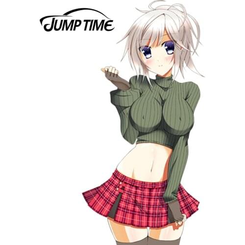 JumpTime 13cm x 6.6cm Super Cute Girl Car Stickers Anime God Eater Vinyl Car Decal Window Wiper Tailgate Styling
