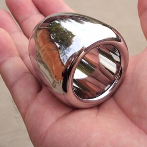 Top Stainless Steel Penis Cock Ring Scrotum Pendant Chastity Cage Restraint Scrotum Pendant Testicle Cock Ring Sex Toys BB2-2-82