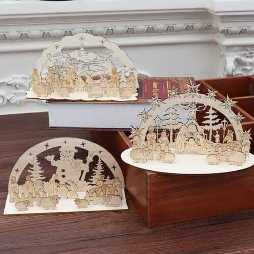 Ornaments Christmas Wooden Kindergarten Pendant DIY Assembled Ornaments christmas decorations for home adornos de navidad L919