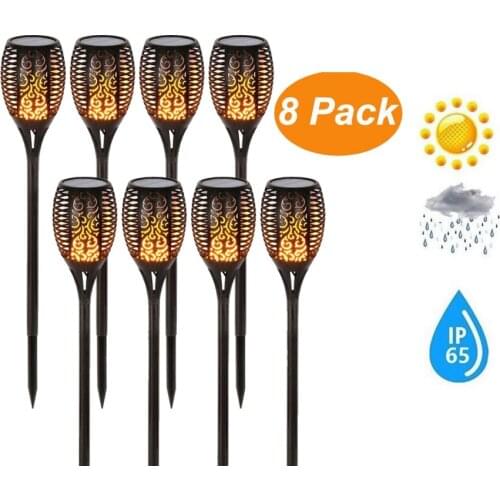 2-8 pcs Solar Lights Upgraded Waterproof Flickering Flames Torch Lights Outdoor Solar Spotlights Landscape