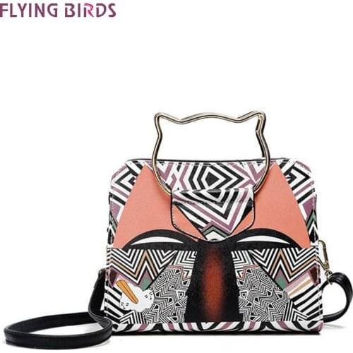 FLYING BIRDS Flap Bag Printing Women Messenger Bags Leather Pouch Design Shoulder Bags Chain Bag Ladies Crossbody High Quality