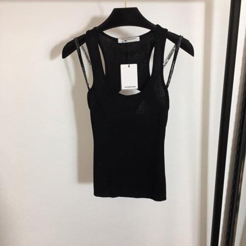 2020 AW Letter women Top Black and White Fashion letter strap embroidered turtleneck Luxury brand woman top