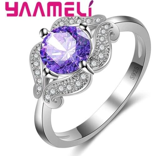 Beautiful Design Austrian Crystal 925 Sterling Silver Ring Classic Fashion Jewelry Party Gift For Woman Top Quality