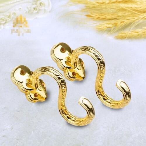 1 pair holdbacks luxury Chinese lucky curtain hook Metal creative hook wall curtain hooks gold color wall hook Holdbacks N330