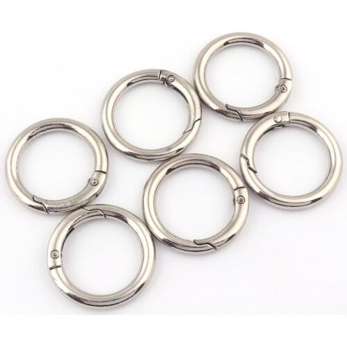 13mm Round Spring Gate O-Ring Clasp Push Snap Hook Screw Belt Hardware Loop for Handbags Keys