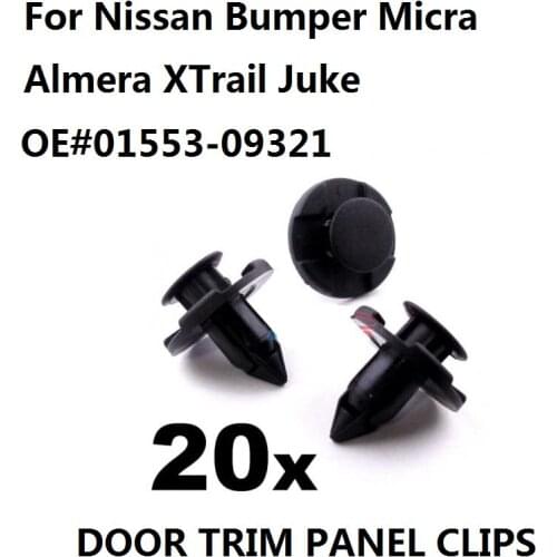 20x For Nissan Bumper Clips 8mm-Plastic Trim Clips for Micra Almera XTrail Juke