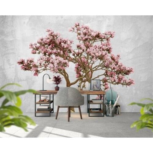 Beibehang Custom wallpaper beautiful pink flowers 3d embossed TV background wall living room bedroom large mural 3d wallpaper