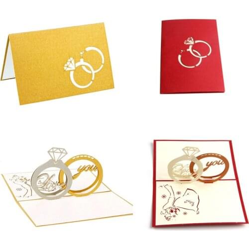 YYSD 3D Up Invitation Greeting Card Birthday Valentines' Day New Year Xmas Gift