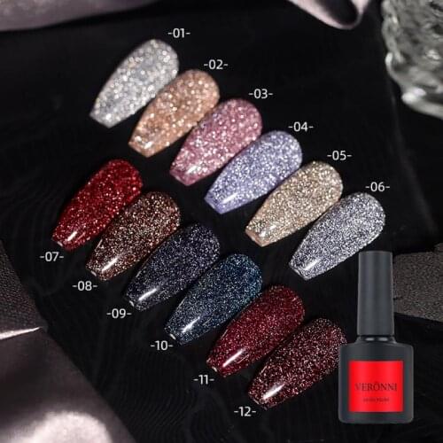 Nail Glitter Gel Sparkling Diamond Gel Nail Polish 8ml Glitter Laser Nail UV Gel Nail Art Vernish Semi Permanent Top Coat Base