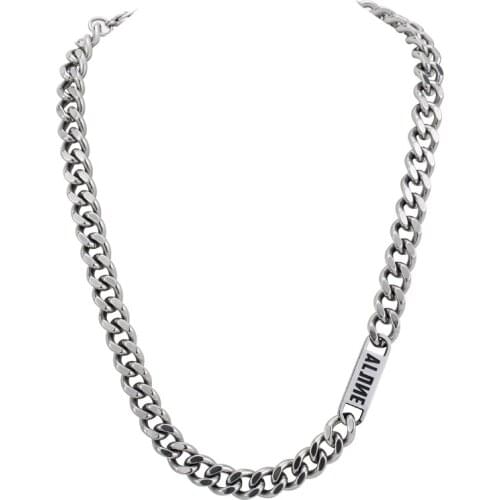 Fashion Cuban Chains Necklace Simple Punk Stainless Steel English Letter Link Necklaces For Men Party Jewelry Decor