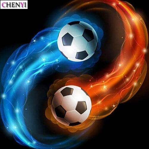 CHENYI 5D Diamond Painting Football Cross Stitch Needlework Cartoon Full Square DIY Diamond Embroidery 3D Mosaic Home Decoration