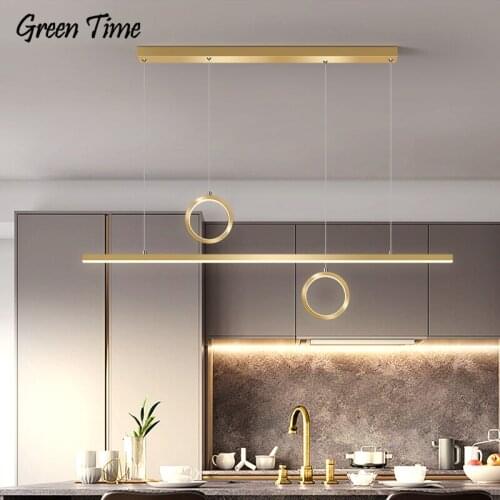 Black&Gold Simple Led Pendant Light For Living room Dining room Kitchen Bedroom Home Lustre Pendant Lamp Luminaires 110V 220V