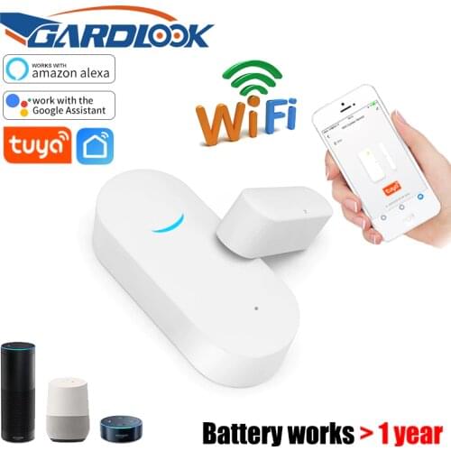 Tuya Smart WiFi Door Sensor Door Open Closed Detectors WiFi App Notification Google Home Alexa Power Saving Battery Work 1 Year