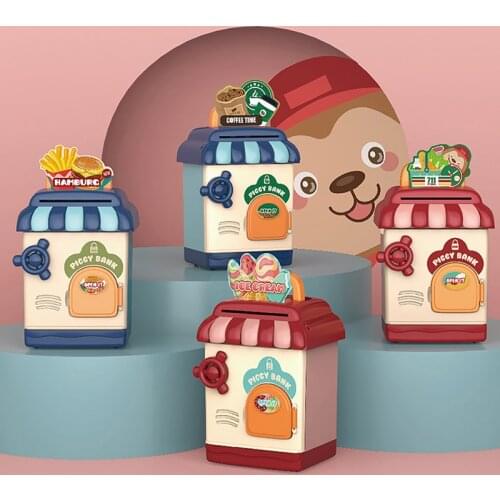 Children Funny atm cashier Savings Electronic money box for coins piggy bank for kids Creative Cartoons Safe deposit box gifts