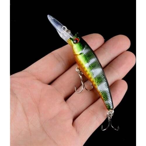 Artificial Minnow 90mm/8.3g 3D Eyes Fishing Lure Hard Bait Diving Depth 0.5-3M Anti-Corrosion Bionic Plastic Fishing Bait